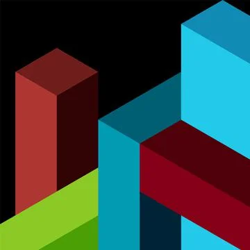 Abstract background. 3d cubes, cubic elements and blocks. Techno or business 스톡 일러스트