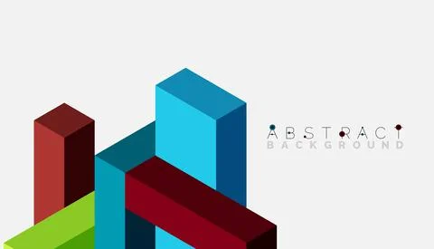 Abstract background. 3d cubes, cubic elements and blocks. Techno or business Stock Illustration