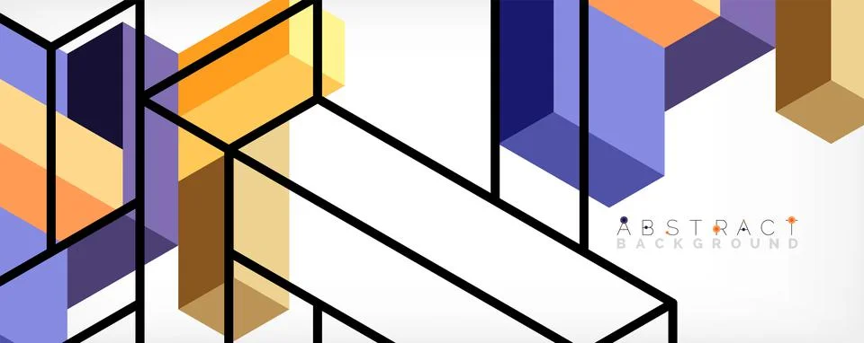 Abstract background. 3d cubes, cubic elements and blocks. Techno or business Illustrazione stock