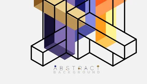 Abstract background. 3d cubes, cubic elements and blocks. Techno or business Illustrazione stock