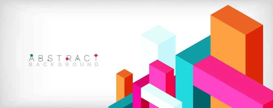 Abstract background. 3d cubes, cubic elements and blocks. Techno or business Stockillustratie