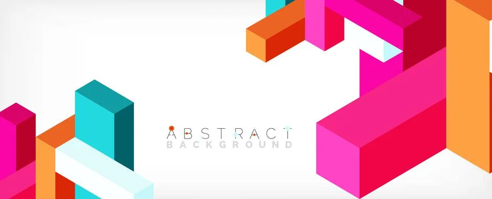Abstract background. 3d cubes, cubic elements and blocks. Techno or business 스톡 일러스트