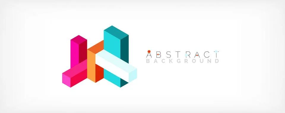 Abstract background. 3d cubes, cubic elements and blocks. Techno or business 库存插图