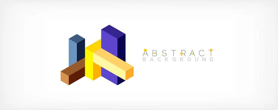 Abstract background. 3d cubes, cubic elements and blocks. Techno or business Illustrazione stock