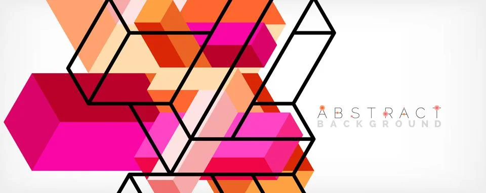 Abstract background. 3d cubes, cubic elements and blocks. Techno or business Illustrazione stock