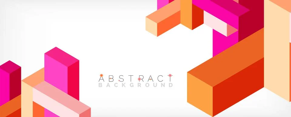 Abstract background. 3d cubes, cubic elements and blocks. Techno or business Stock Illustration
