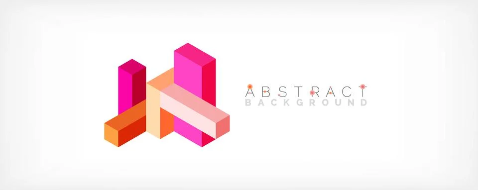 Abstract background. 3d cubes, cubic elements and blocks. Techno or business Stock Illustration