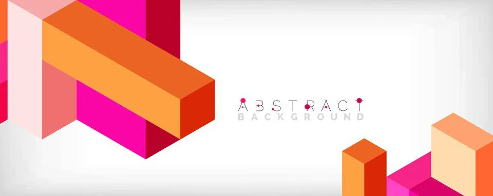 Abstract background. 3d cubes, cubic elements and blocks. Techno or business Stock Illustration