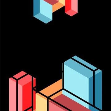 Abstract background. 3d cubes, cubic elements and blocks. Techno or business Illustrazione stock