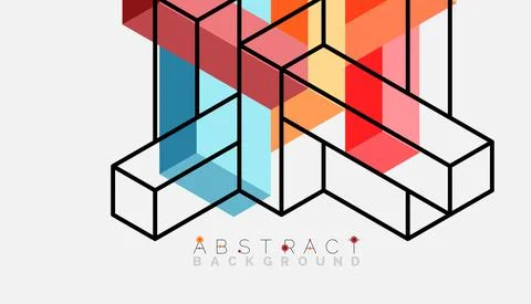 Abstract background. 3d cubes, cubic elements and blocks. Techno or business Illustrazione stock