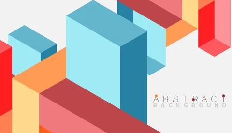 Abstract background. 3d cubes, cubic elements and blocks. Techno or business 스톡 일러스트