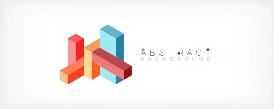 Abstract background. 3d cubes, cubic elements and blocks. Techno or business Illustrazione stock