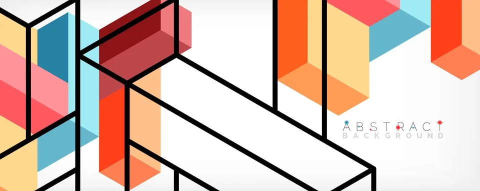 Abstract background. 3d cubes, cubic elements and blocks. Techno or business 스톡 일러스트