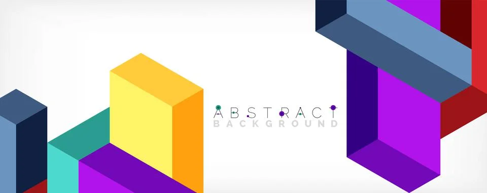 Abstract background. 3d cubes, cubic elements and blocks. Techno or business 库存插图