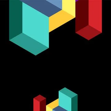 Abstract background. 3d cubes, cubic elements and blocks. Techno or business Illustrazione stock