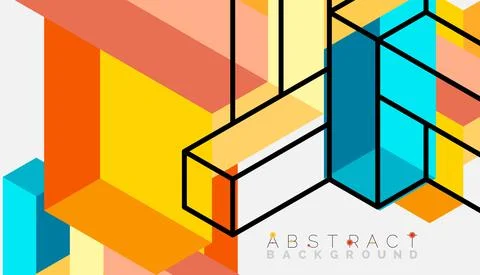 Abstract background. 3d cubes, cubic elements and blocks. Techno or business 库存插图