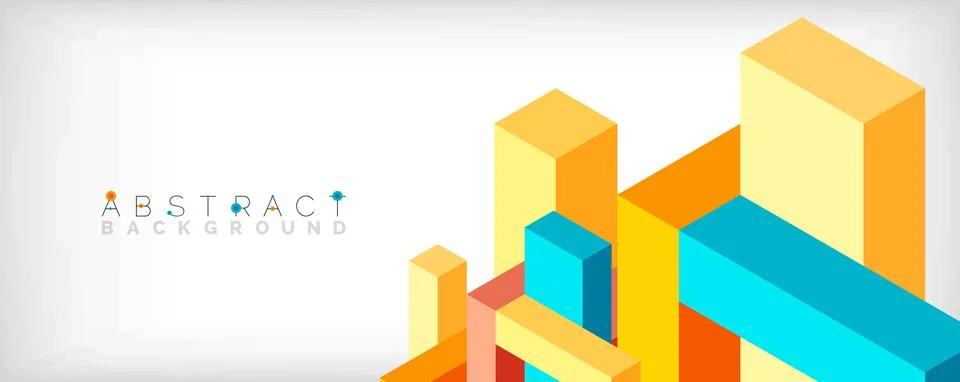 Abstract background. 3d cubes, cubic elements and blocks. Techno or business Illustrazione stock