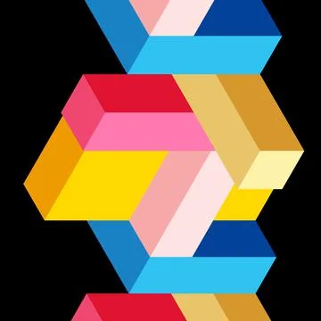 Abstract background. 3d cubes, cubic elements and blocks. Techno or business Illustrazione stock