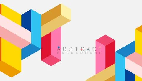Abstract background. 3d cubes, cubic elements and blocks. Techno or business Stock Illustration