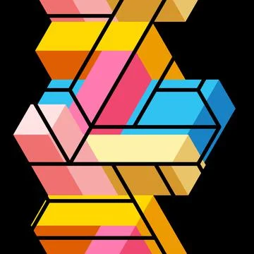 Abstract background. 3d cubes, cubic elements and blocks. Techno or business Stock Illustration