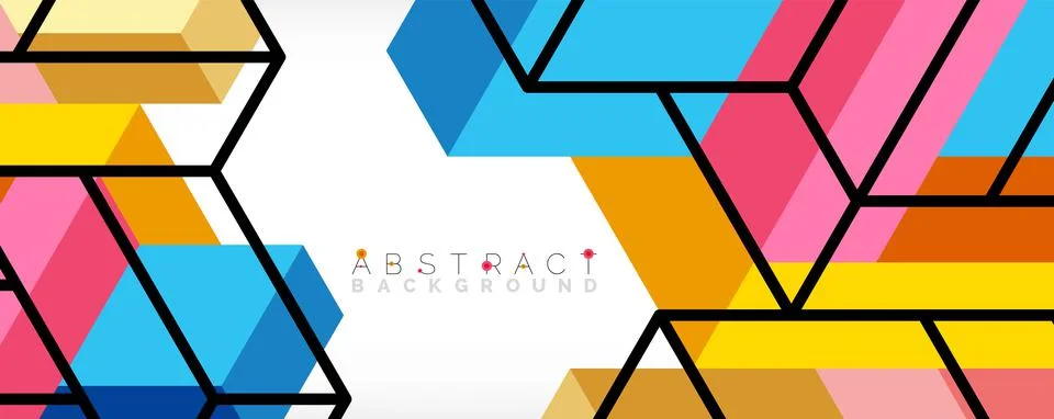 Abstract background. 3d cubes, cubic elements and blocks. Techno or business Illustrazione stock