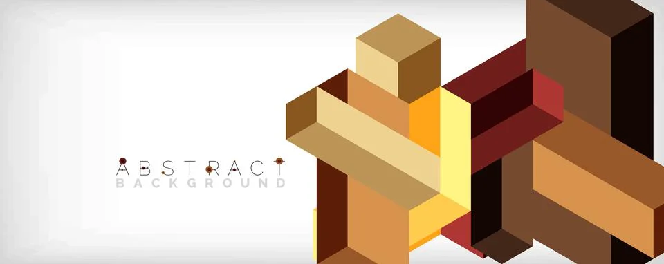Abstract background. 3d cubes, cubic elements and blocks. Techno or business Illustrazione stock
