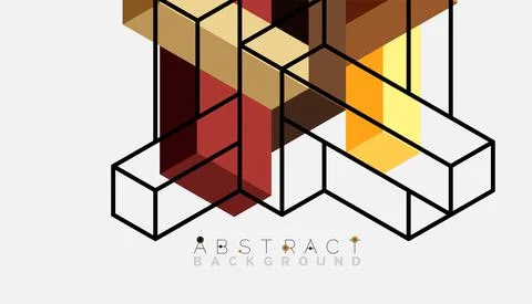 Abstract background. 3d cubes, cubic elements and blocks. Techno or business Stock Illustration