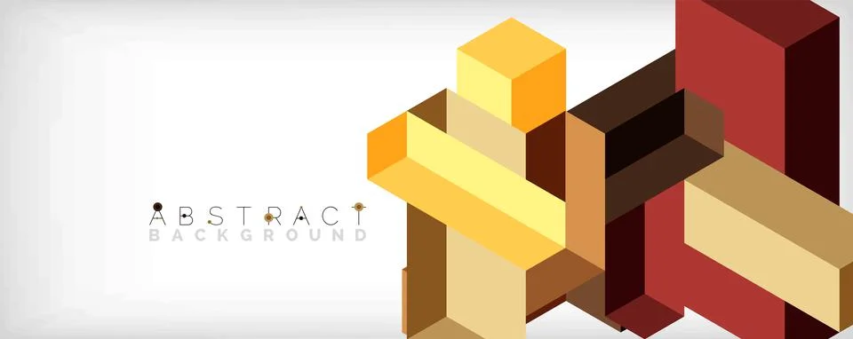 Abstract background. 3d cubes, cubic elements and blocks. Techno or business Illustrazione stock