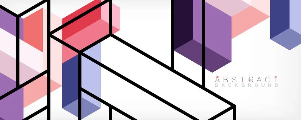 Abstract background. 3d cubes, cubic elements and blocks. Techno or business Stockillustratie