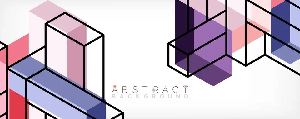 Abstract background. 3d cubes, cubic elements and blocks. Techno or business Illustrazione stock
