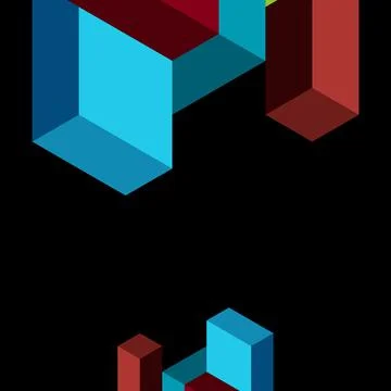 Abstract background. 3d cubes, cubic elements and blocks. Techno or business Illustrazione stock