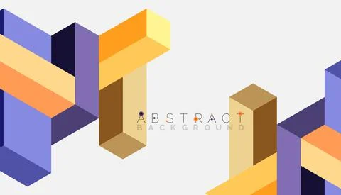 Abstract background. 3d cubes, cubic elements and blocks. Techno or business Stock Illustration