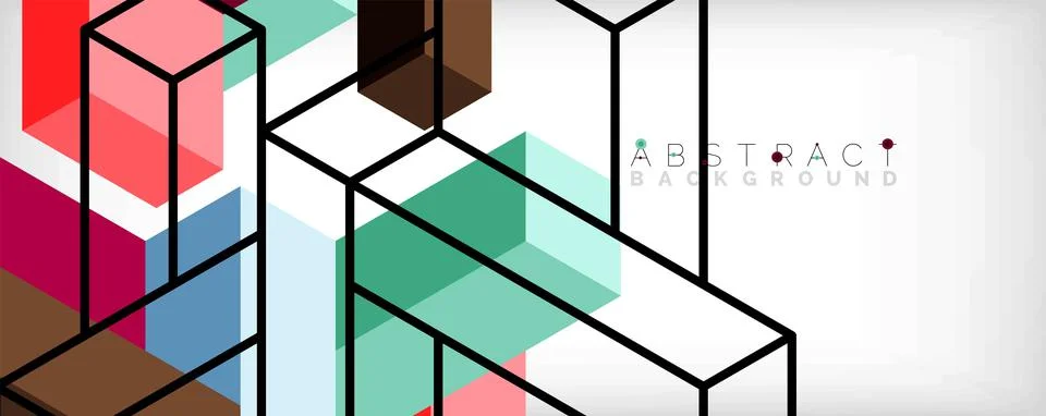Abstract background. 3d cubes, cubic elements and blocks. Techno or business Stockillustratie