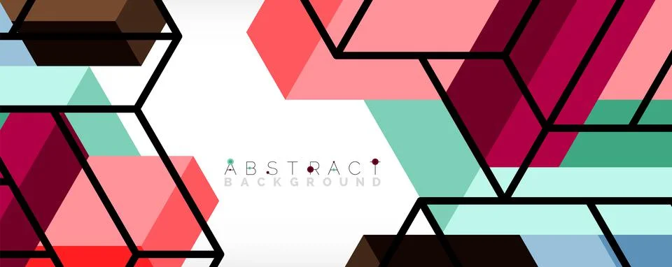 Abstract background. 3d cubes, cubic elements and blocks. Techno or business 스톡 일러스트