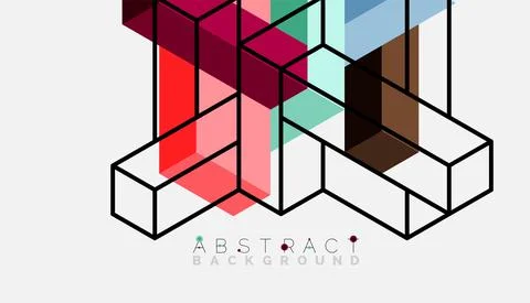Abstract background. 3d cubes, cubic elements and blocks. Techno or business 스톡 일러스트