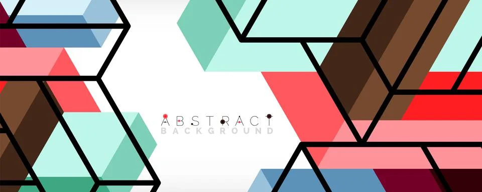 Abstract background. 3d cubes, cubic elements and blocks. Techno or business Stock Illustration