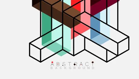 Abstract background. 3d cubes, cubic elements and blocks. Techno or business Stock Illustration