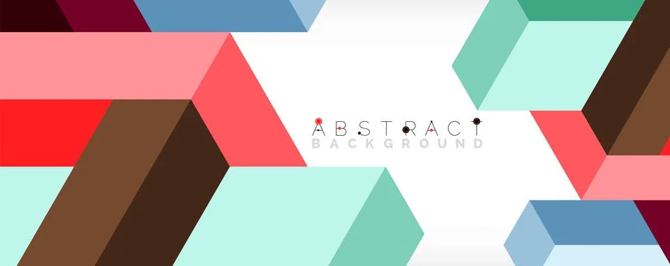 Abstract background. 3d cubes, cubic elements and blocks. Techno or business Stock Illustration