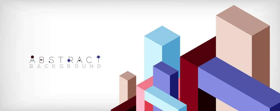 Abstract background. 3d cubes, cubic elements and blocks. Techno or business 库存插图