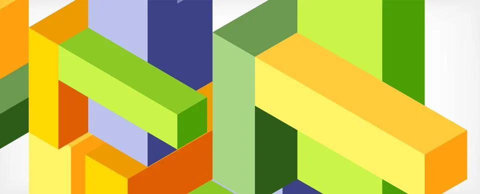 Abstract background. 3d cubes, cubic elements and blocks. Techno or business 스톡 일러스트