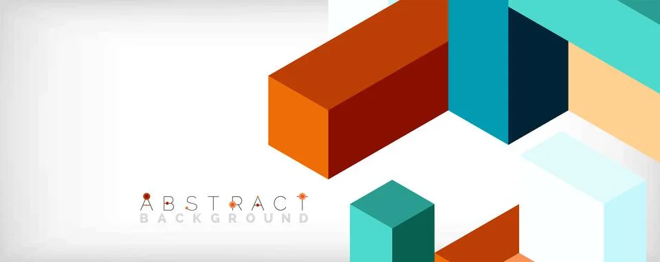 Abstract background. 3d cubes, cubic elements and blocks. Techno or business Stock Illustration