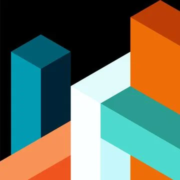 Abstract background. 3d cubes, cubic elements and blocks. Techno or business Illustrazione stock