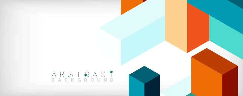 Abstract background. 3d cubes, cubic elements and blocks. Techno or business Illustrazione stock