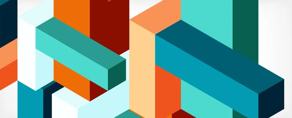 Abstract background. 3d cubes, cubic elements and blocks. Techno or business Illustrazione stock