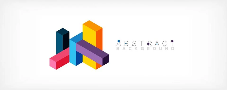 Abstract background. 3d cubes, cubic elements and blocks. Techno or business Illustrazione stock