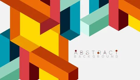 Abstract background. 3d cubes, cubic elements and blocks. Techno or business Stock Illustration