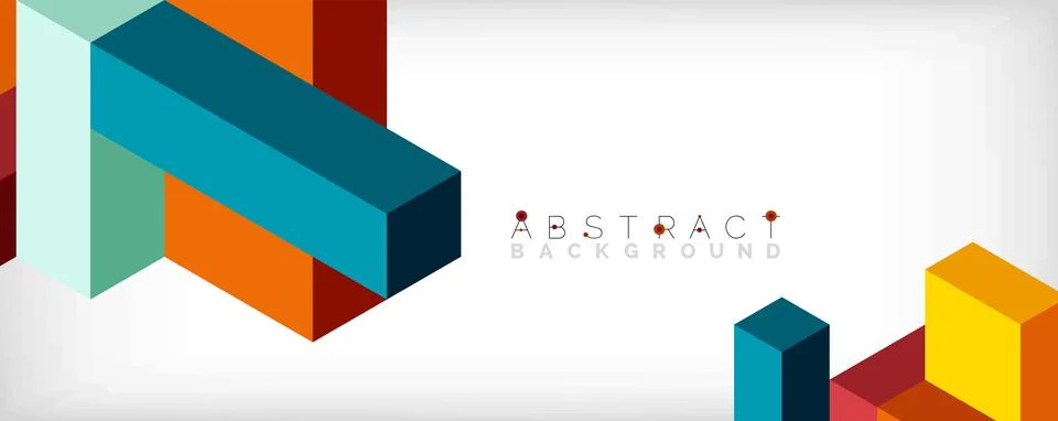 Abstract background. 3d cubes, cubic elements and blocks. Techno or business Illustrazione stock