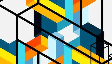 Abstract background. 3d cubes, cubic elements and blocks. Techno or business イラスト素材