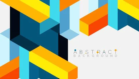 Abstract background. 3d cubes, cubic elements and blocks. Techno or business 库存插图