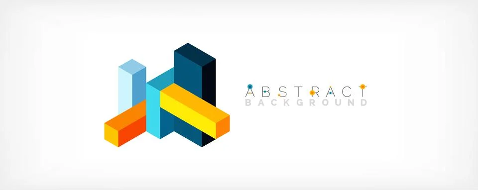 Abstract background. 3d cubes, cubic elements and blocks. Techno or business 스톡 일러스트